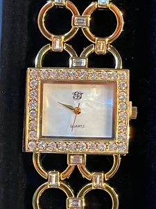 Mujer Elizabeth Taylor Diamantes Blancos 8" Cristales Estrás MOP Batería Nueva - Imagen 1 de 12