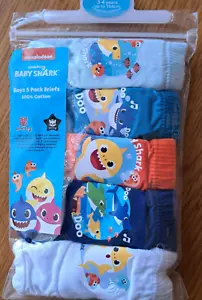 Boys Baby Shark Pack Of 5 Briefs Underwear. 18 Months - 4 Years - Picture 1 of 2