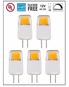 UL-Listed G4 LED Light Bulb, 5-Pack, Epistar COB 1.7W,Dimmable,220 lm,Warm White - Picture 1 of 10