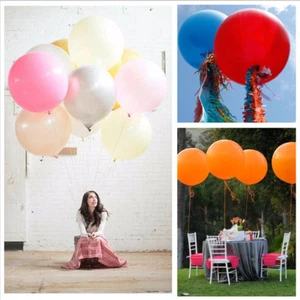36 Inch 2PCS Giant Round Light pink Purple White Yellow Orange Latex Balloons - Picture 1 of 7