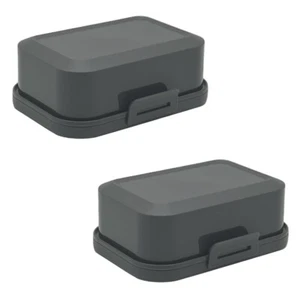 ENGELLAND 2 x Stapelbare Butterdose Frische Box Dose BPA-Frei Voll Anthrazit - Bild 1 von 6