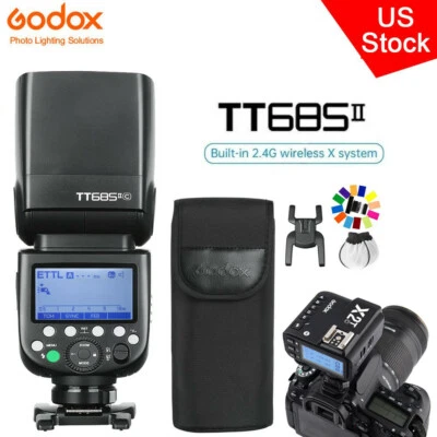US Godox TT685II-C+X2T-C 2.4G TTL Speedlite Flash Trigger Light for Canon Camera - Image 1 of 4