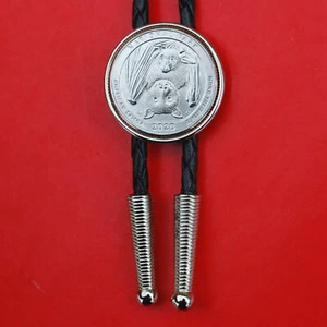 USA 2020 National Park of American Samoa Quarter Coin Silver Bolo Tie - Fruit Bat - Bild 1 von 10
