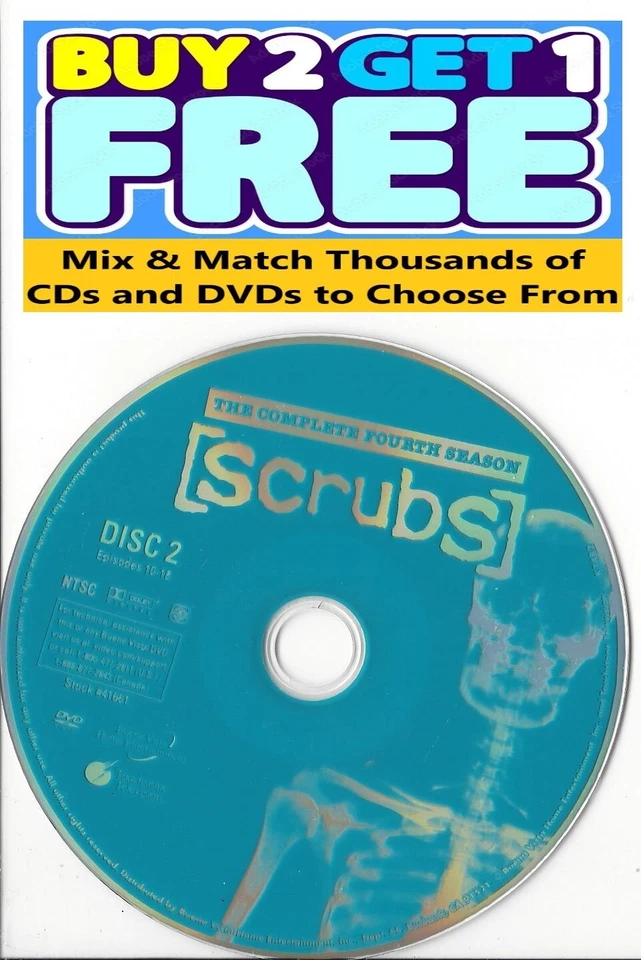 Scrubs (DVD) Fourth Season 4 Disc 2 Replacement Disc Original U.S. Issue! Foto 1 de 1