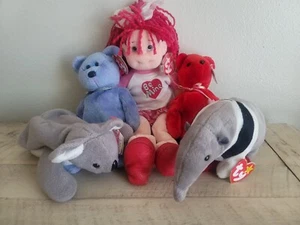 Muñeca Ty Beanie Babies & Bopper de Colección (Lote de 5) con Etiquetas *MEL*ANTS*KISS-E*CLUBBY II* - Imagen 1 de 14