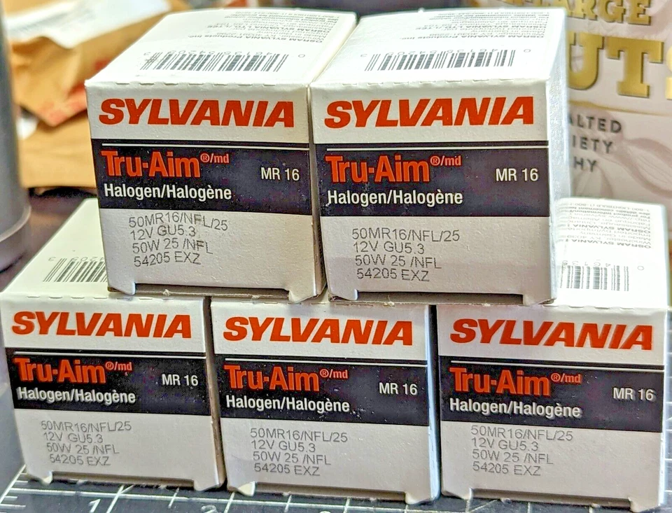 5   SYLVANIA TRU-AIM 50 WATT LAMP # MR16 50W-12V NOS # 54205 NFL/25 [D1S4] - Image 1 of 4