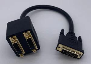 DVI D Male To 2x DVI I Female Y Splitter Cable Adapter - Picture 1 of 1