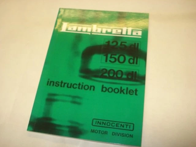 Lambretta DL 125 150 200 Owners Manual English Text Instruction Booklet - Image 1 of 1