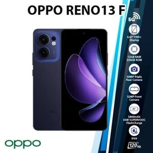 OPPO Reno13 F 5G Android Cell Phone (Blue/12GB+256GB/Unlocked/Dual SIM/NEW) - Picture 1 of 6