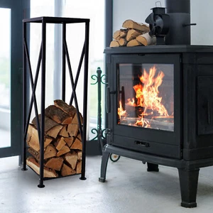 Firewood Storage Log Rack Holder,, Wood Storage Logs Holder Fireside Holders - Picture 1 of 9