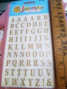 Vintage Sandylion Stickers Mylar alphabet Gold 2 maxi sheet New in package - Picture 1 of 3