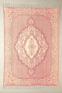 Urban Outfitters 3x5 Boho Woven Rug Allura Brushed, Fringed Pink Cream - Picture 1 of 4