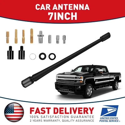 7" Premium Black Rubber AMFM Antenna Mast Replace for: 1988-1999 Chevrolet C1500 - Image 1 of 4