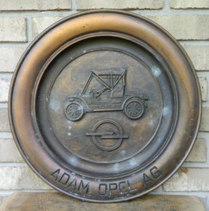 Rare Vintage Adam Opel AG Automobiles Heavy 16" Award Plaque (Likely Copper) - Picture 1 of 15
