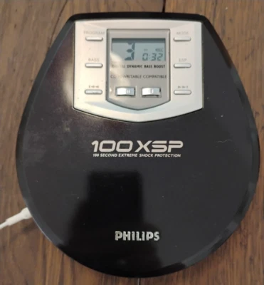 PHILLIPS 100XSP - CD PLAYER PORTÁTIL - Funciona - Estado Muito Bom - Vintage DISCMAN - Imagem 1 de 4
