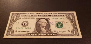 February 26, 1963 - D 02261963 J BIRTHDAY Note $1 Dollar Bill 2013 Historical - Picture 1 of 6