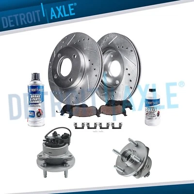 Front Drilled Rotors Brake Pads Wheel Hub Bearing for Pontiac G5 Pursuit Cobalt — 第 1/4 张图片