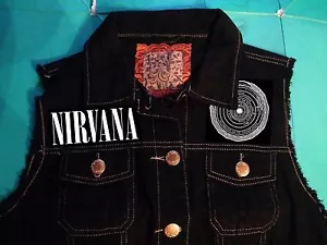 Nirvana Vestibül Bleichkreise Hell Mädchen Denim abgeschnittene Weste Weste 8-18 - Bild 1 von 175