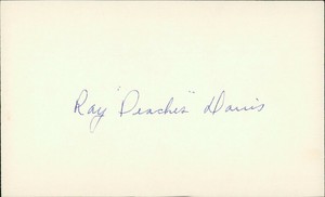 Peaches Davis Cincinnati Reds Signed 3x5 Card Debut 1936 D 1995