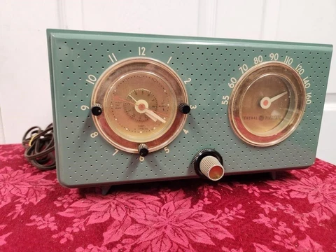 RARE Vtg 1955 General Electric GE MUSI THERM Thermostat Alarm Clock Music Radio Cover