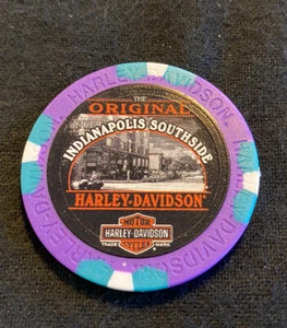 Indianapolis, Indiana Southside Harley Davidson Poker Chip / Lila - Bild 1 von 3
