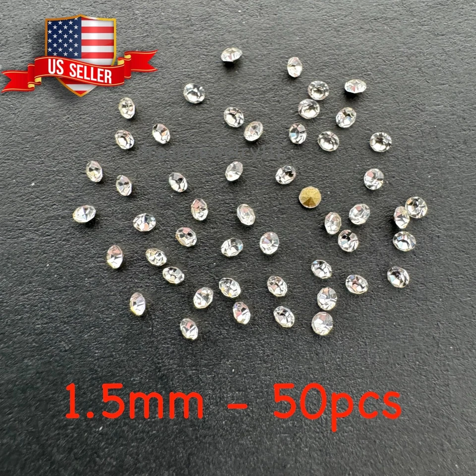50 piezas 1,5 mm 8 pp Lámina Redonda Trasera Cristal Estrás Joyería Reparación Artesanía Foto 1 de 1