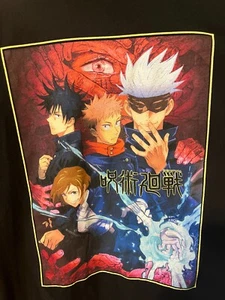Attack on Titan T shirt Black Men's Graphic T-Shirt (Size Large) Jujutsu Kaisen - Picture 1 of 4
