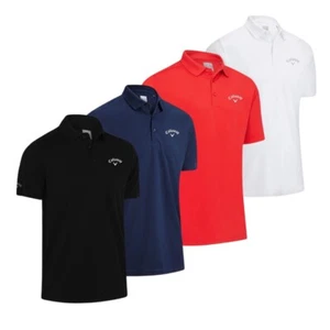 Callaway Golf Mens Double Logo Tour Polo Shirt, Black, White, Red or Navy, NEW - Picture 1 of 5