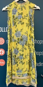 Rag & Bone Yellow Floral Sleeveless Loose Shift Dress UK S Preloved - Picture 1 of 7