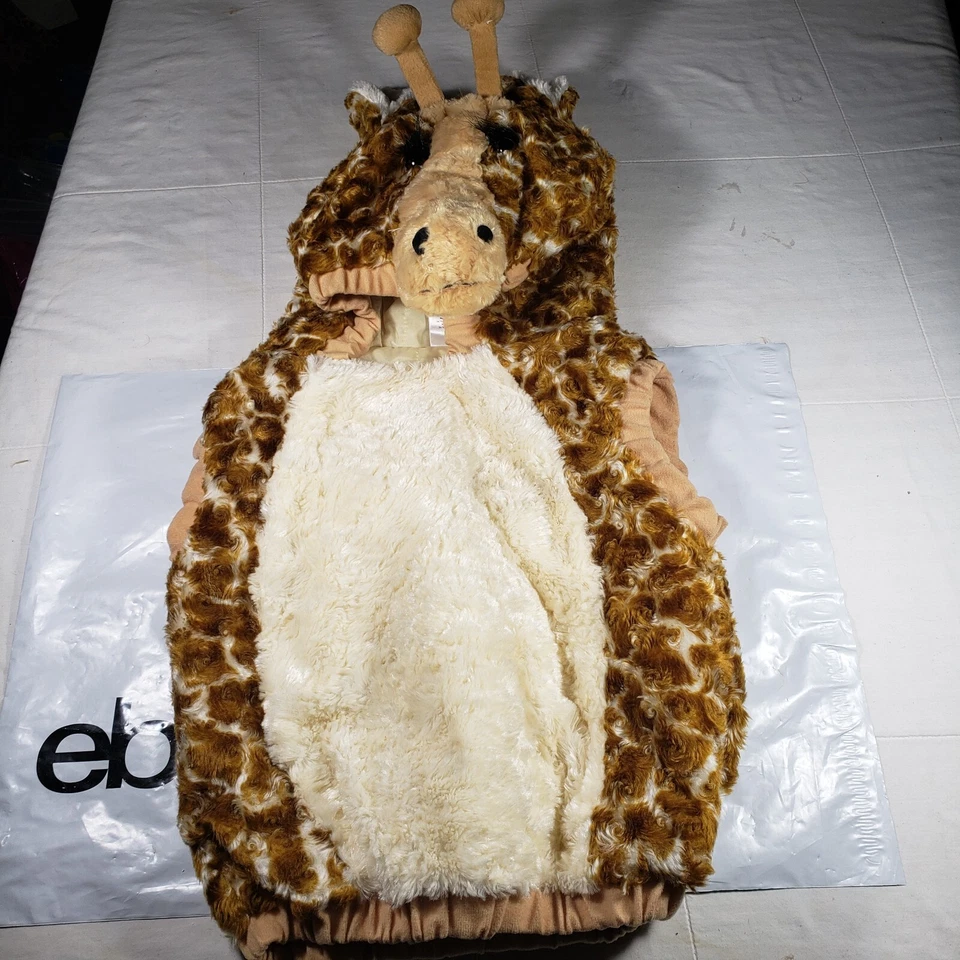 Halloween Costume Giraffe Vest Toddler Sz 24 M Hooded Tail Face - Image 1 of 4