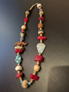 Splendida Collana Tesoro Corallo e Heishi 31,5" - Foto 1 di 9