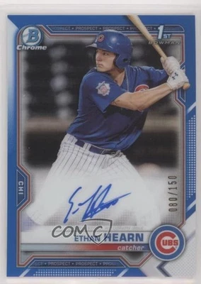 2021 Bowman Chrome Prospect Auto Blue Refractor /150 Ethan Hearn #CPA-EH Auto - Image 1 of 2