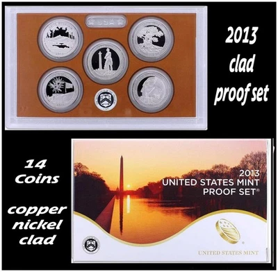 2013 United States Mint Proof Set 14 Coin Set OGP - Image 1 of 4