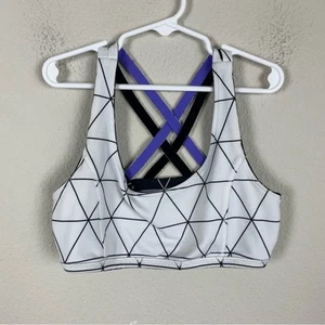 Ivivva Black White Purple Diamond Print Sports Bra Top *8 - Picture 1 of 8