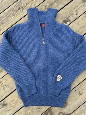 Vintage Windfjord Norway Shetland Wool 1/4 Zip Sweater Blue Vinde Classic S - Image 1 of 4