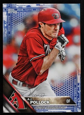 2016 Topps Topps.com Online Exclusive 5x7 Jumbo Blue 1/1 AJ Pollock #130 - Image 1 of 2