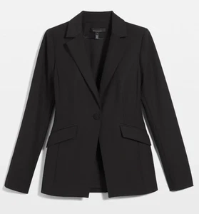 Blazer donna nero con bottoni singoli White House Black Market taglia 2 PETITE NUOVO SENZA ETICHETTE - Foto 1 di 10