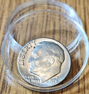 Vintage 1978D Roosevelt Dime Error – Filled/Damaged Mint Mark – Rare Find - Picture 1 of 2