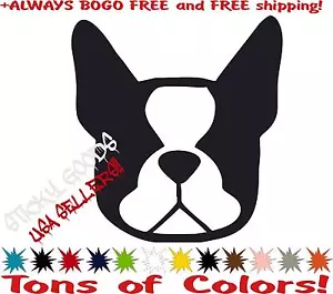 Boston Terrier Hundegesicht Vinyl Aufkleber Aufkleber für Autofenster, Laptop, BOGO KOSTENLOS!! - Bild 1 von 5