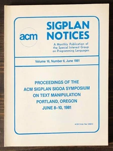 Symposium On Text Manipulation Proceedings (1981) - Picture 1 of 4
