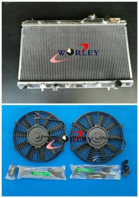 Radiador y ventiladores de aluminio para Honda CRV CR-V 2,0 L L L4 1997 1998 1999 2000 2001 AUTOMÁTICO Foto 1 de 4