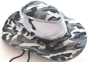 NUEVO Gris Camuflaje Safari Sombrero Bush Aussie Ejército Pesca Semental Verano Boonie - Imagen 1 de 3