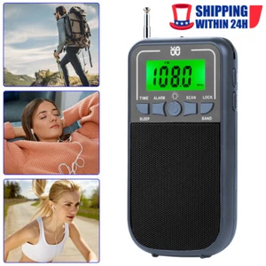 New Mini FM/AM/SW Multi band -High Sensitivity Clock Control Stereo Radio 3.5mm - Picture 1 of 12
