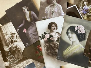 Collection of 20 Antique hand colored postcards from early 20th Century, WW1 era - Picture 1 of 12