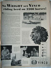 Vtg 1944 Orig Magazine Ad Vinco Gages & Devices Riding Herd On 2200 Horses