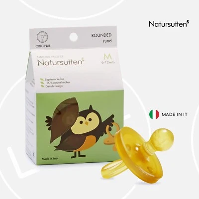 Chupete redondeado original de caucho natural Natursutten | Chupete de látex suave bebé Foto 1 de 4