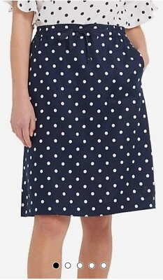 Sportscraft Sz 10-12 Paola Spot Skirt Linen Navy Bnwt - image 1 of 4
