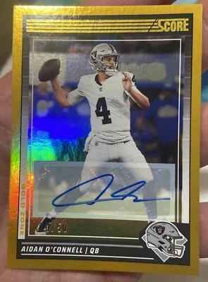 2024 Panini Score RC Aidan O'Connell Gold AUTO 10/50 Raiders🔥 - Image 1 of 2