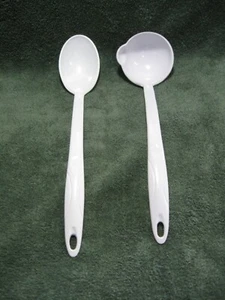 MELAMINE TOOLS-14" Serving Spoon or 12.5" Ladle-Home-Kitchen-Farm House-Pot Luck - Picture 1 of 13