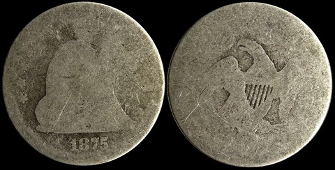 1875 25C Seated Liberty Silver Quarter Dollar Cover
